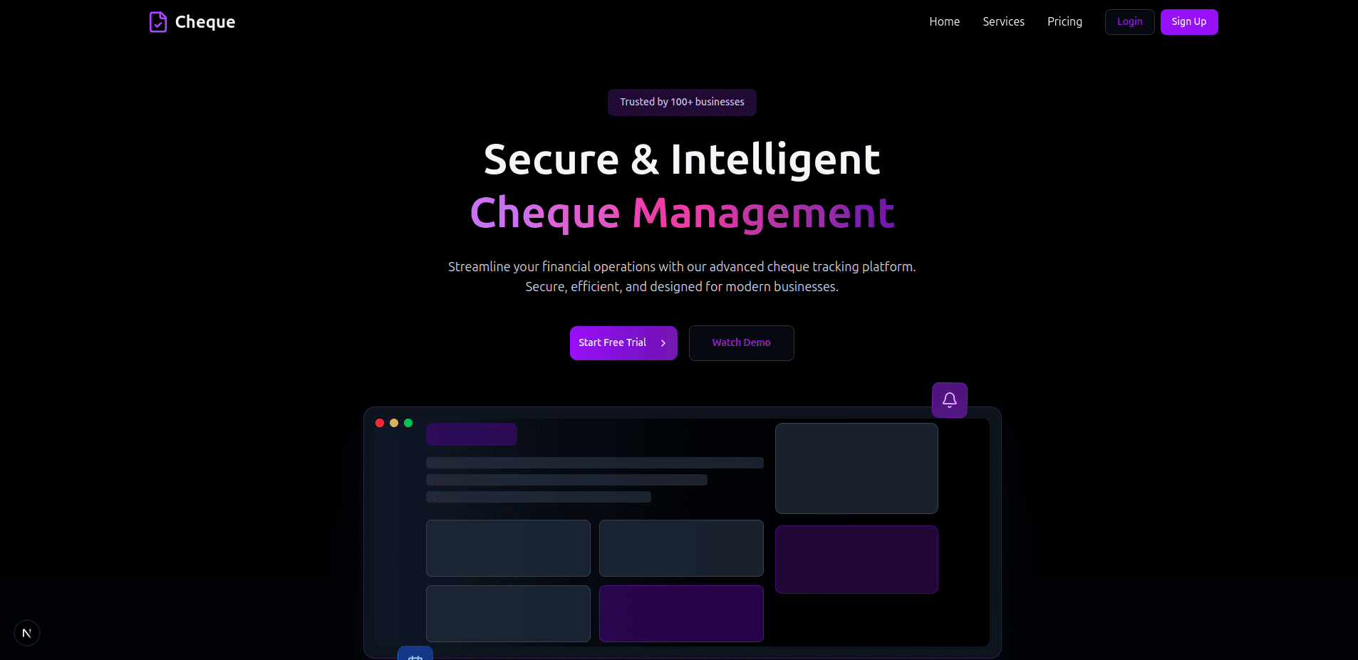 Cheque Management System | Next.js, JWT